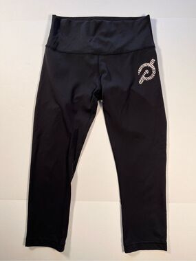 Lululemon Peloton Wunder Under High Rise Crop 21” Leggings Black Size 8 W6ATTS